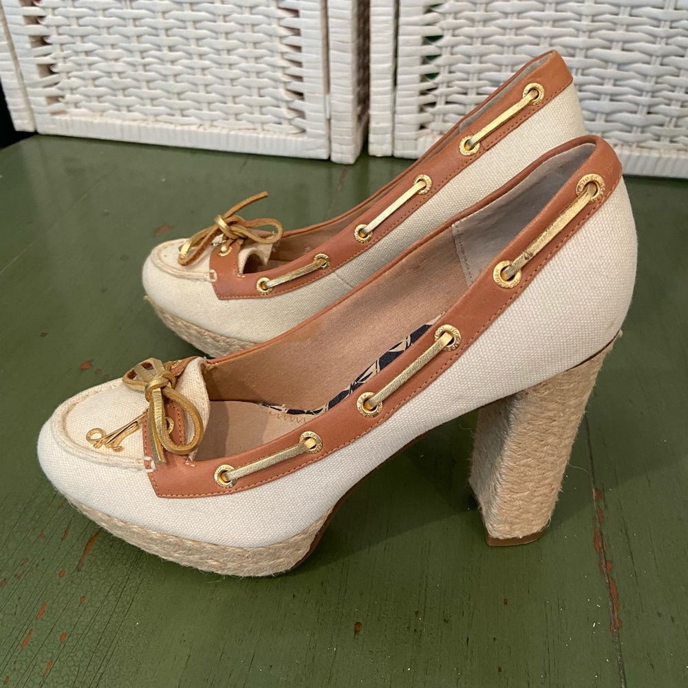 Milly x Sperry Top-Sider Rare Nautical Platform Heels / Boat Shoe Pumps – 7.5